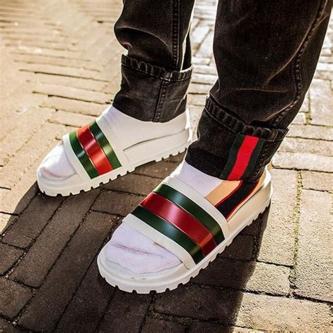 ebay gucci slides mens|gucci slides men real.